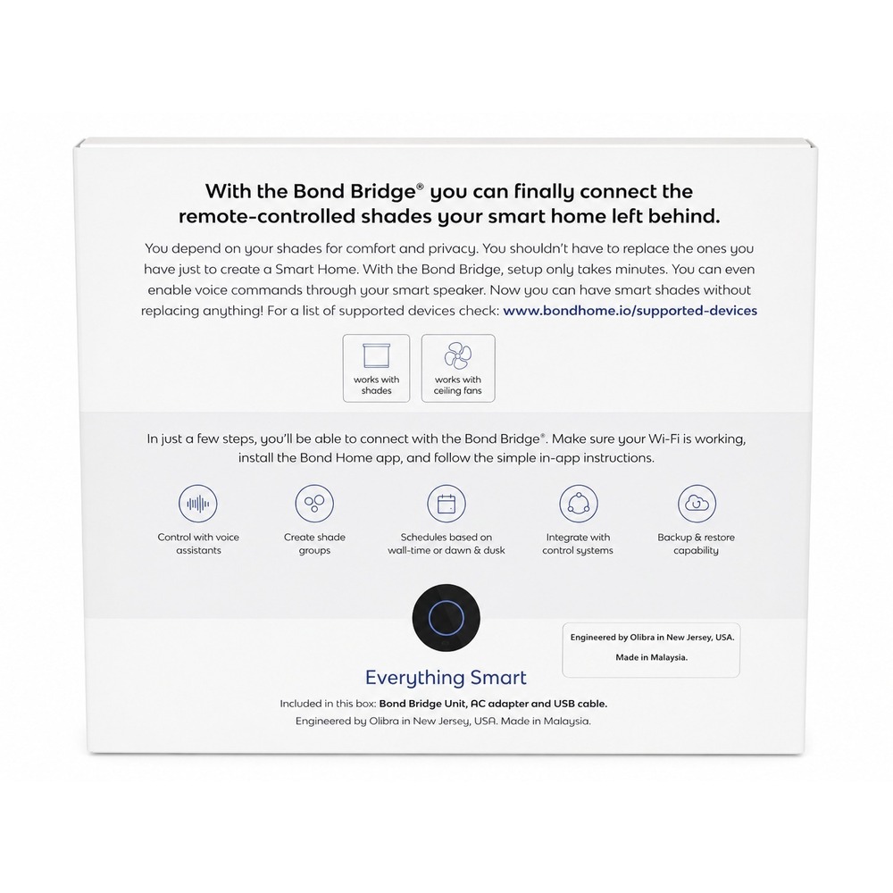 Bond Bridge Smart Home Hub for Ceiling Fans and Shades BD-1000 Black - Picture 4 of 4
